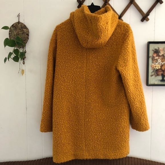 Halogen Trendy Mustard Hooded Boucle Coat. Size 1X. P/M/A - Picture 6 of 6